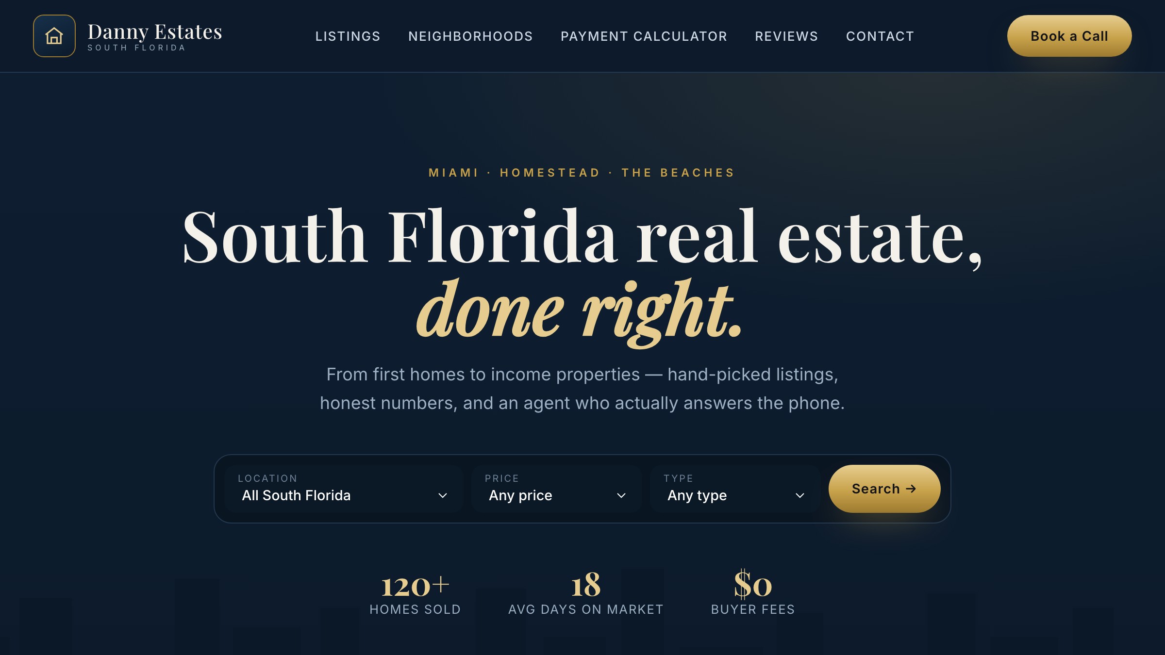 Danny Estates real estate website