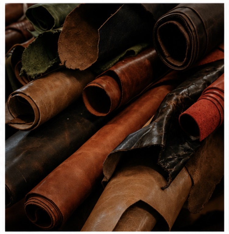Vegetable-tanned leather rolls