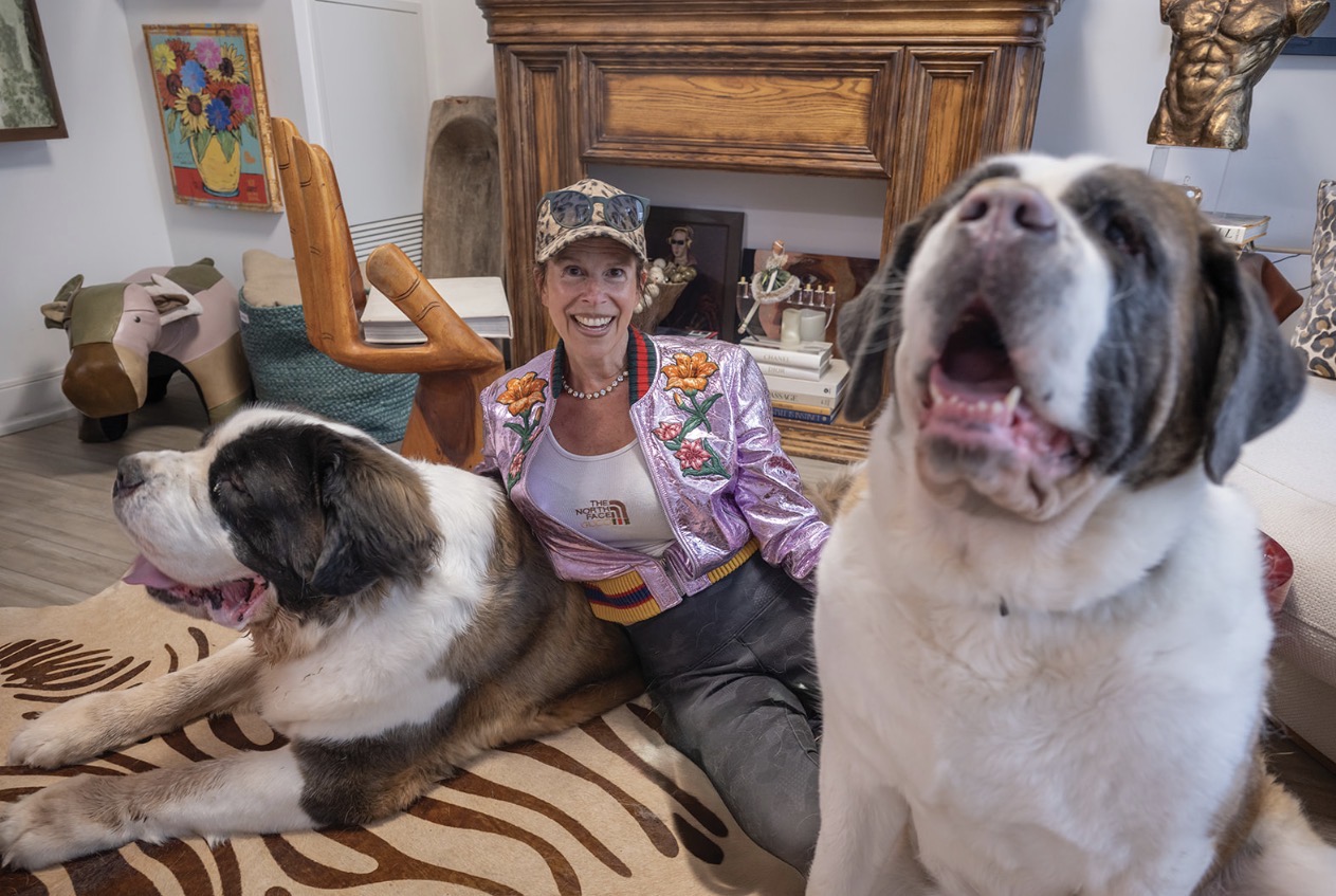 The founder at home with her dogs